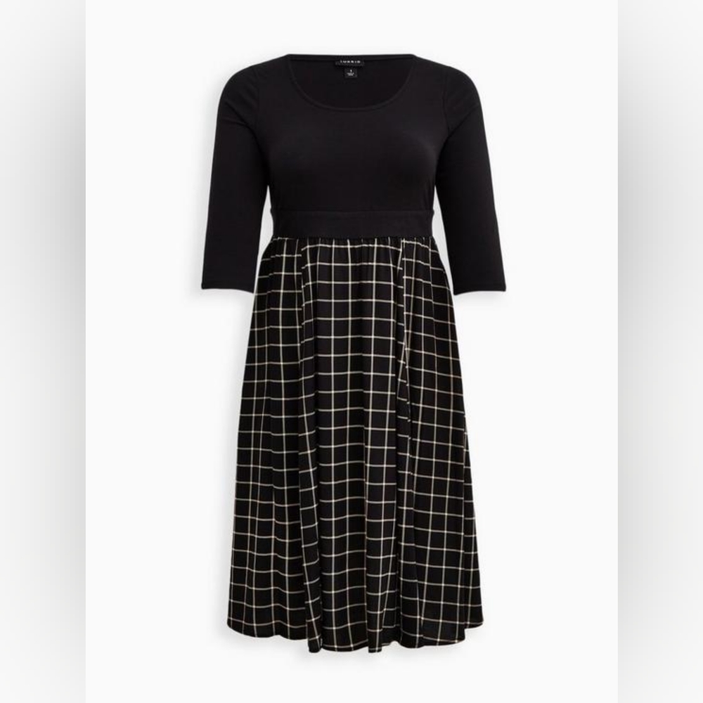 Torrid Midi Challis And Jersey Dress - Picture 4 of 7